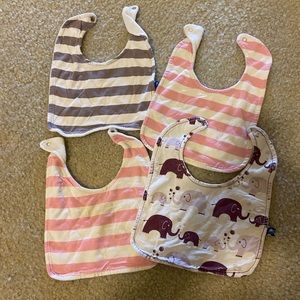4 Pack Stripes and Elephant Kickee Pants Bib & Burp Clothes